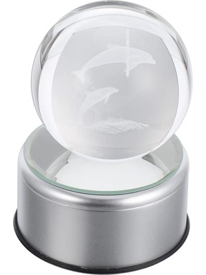 Shatıan Adet Dolphin Crystal Ball LED Masa Lambası Kristaller Dekor LED Dekor Değişen Masa Lambası 3D Gece Işığı Kristal Gece Lambası Dolphin Crystal Ball Süs Dolphin Crystal Ball Dekor Hediye (Yurt Dışından)