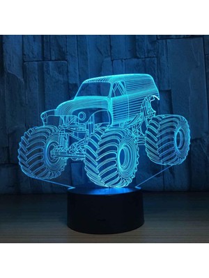 Shatıan Lamba 3D LED Traktör Desen Gece Lambası, Komidin 16 Renk Değiştirme Atmosfer Lambası Çocuklar Için USB Kablosu ile Yatak Odası Dekorasyonu Noel Doğum Günü Hediyesi (Yurt Dışından)