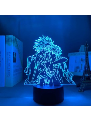 Shatıan Getbackers Ban ve Ginji Anime 3D Erkek Için Gece Lambası 16 Renk Kız Odası Dekoru Illusion LED Lamba USB Manga Getbackers Ban ve Ginji Figürü Uygun Çocuk Hayranları Yılbaşı Hediyeleri (Yurt Dışından)