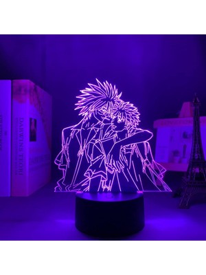 Shatıan Getbackers Ban ve Ginji Anime 3D Erkek Için Gece Lambası 16 Renk Kız Odası Dekoru Illusion LED Lamba USB Manga Getbackers Ban ve Ginji Figürü Uygun Çocuk Hayranları Yılbaşı Hediyeleri (Yurt Dışından)