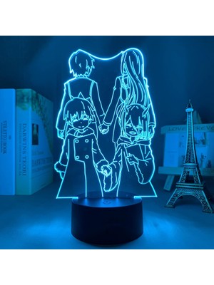 Shatıan Darling In LED Gece Lambası Çocuklar Için Yatak Odası Dekoru Nightlight Doğum Günü Hediyesi Komidin 3D Lamba Anime Waifu Sıfır Iki (Yurt Dışından)