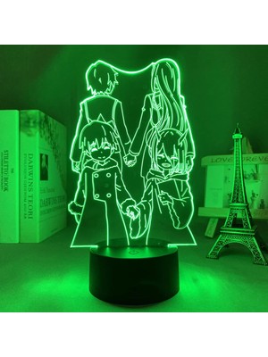 Shatıan Darling In LED Gece Lambası Çocuklar Için Yatak Odası Dekoru Nightlight Doğum Günü Hediyesi Komidin 3D Lamba Anime Waifu Sıfır Iki (Yurt Dışından)