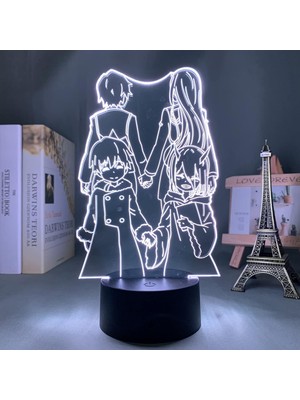 Shatıan Darling In LED Gece Lambası Çocuklar Için Yatak Odası Dekoru Nightlight Doğum Günü Hediyesi Komidin 3D Lamba Anime Waifu Sıfır Iki (Yurt Dışından)