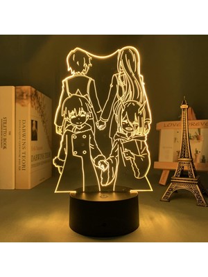 Shatıan Darling In LED Gece Lambası Çocuklar Için Yatak Odası Dekoru Nightlight Doğum Günü Hediyesi Komidin 3D Lamba Anime Waifu Sıfır Iki (Yurt Dışından)