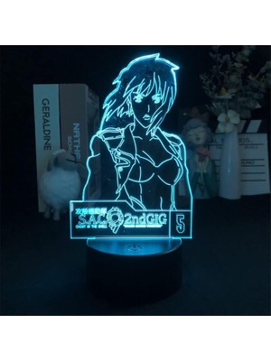 Shatıan Anime Ghost In The Shell Figure 3D Night Light For Kids Fans, Uzaktan Kumanda ile Değişen 16 Renk, Çocuk Odası Dekoru, Figure Manga Illusion LED Oyuncak Lamba Kız Erkek Noel Hediyeleri (Yurt Dışından)