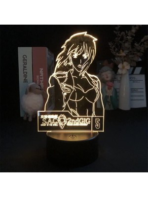 Shatıan Anime Ghost In The Shell Figure 3D Night Light For Kids Fans, Uzaktan Kumanda ile Değişen 16 Renk, Çocuk Odası Dekoru, Figure Manga Illusion LED Oyuncak Lamba Kız Erkek Noel Hediyeleri (Yurt Dışından)