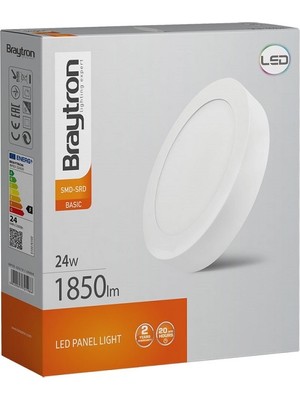 Braytron BP03-31830-BRY 18W 6500K S.üstü Yuvarlak LED Panel Beyaz Işık 2'li Paket