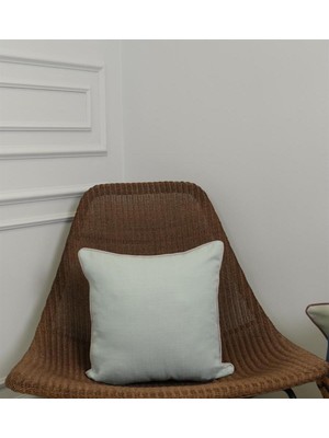 2'li Kombin Keten Görünümlü Kırlent Kılıfı Biyeli Lila ve Mint Renginde