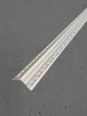 Bazaar Avm Dekoratif Poliüretan Duvar- Tavan  Köşe Profili Çıtası Gümüş Renk (En:4x4 CM-BOY:100 Cm)- Duvar Süsü