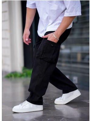 Tarz Cool Erkek Kargo Cep Baggy Pantolon