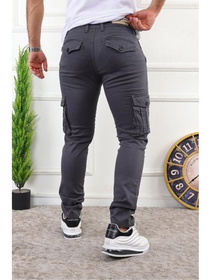 Tarz Cool Haki Erkek Slim Fit Kargo Cepli Pantolon