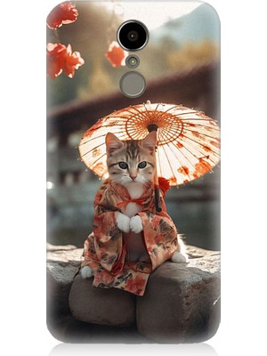 Teknomeg Lg K10 2017 Uyumlu Geyşa Kıyafetli Kedi Desenli Silikon Kılıf