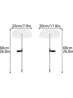 Qisem 2PCS30*68CM Meteor Yağmuru Tarzı Güneş Işığı Açık Hava Bahçe Lambası (Yurt Dışından)