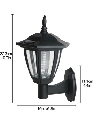 Qisem Güneş Enerjili Duvar Lambası LED Sokak Lambası Indüksiyonlu Altıgen (Yurt Dışından)