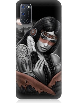Teknomeg Oppo A92 Uyumlu Kızılldereli Kız Dreamcatcher Desenli Silikon Kılıf