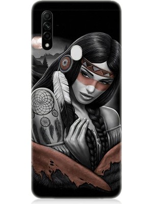 Teknomeg Oppo A31 Uyumlu Kızılldereli Kız Dreamcatcher Desenli Silikon Kılıf