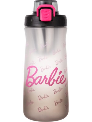 Miniso Barbie Lisanslı Pipetli Kapaklı Plastik Şişe Siyah