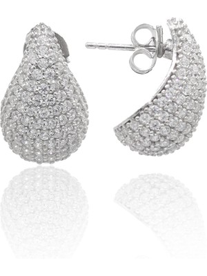 Midyat Nurtaş Gümüş Damla Kesim Zirkon Taşlı 925 Ayar Gümüş Kadın Küpe 201022860