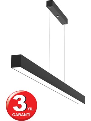 RulTech Linear Lineer 60cm Siyah Kasa Beyaz Işık 6500K Ledli Sarkıt Modern Led Avize, Salon, Mutfak, Masa Üstü Avize