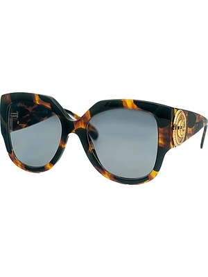 Gucci GG 1407S 002 54 Kadın Kare Kırçıllı Kahverengi Kemik Güneş Gözlüğü