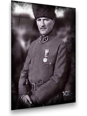 Glass Art 100. Yıl Özel Seri Atatürk Dikey Cam Tablo