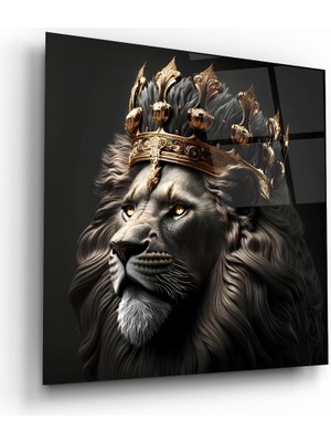Glass Art Aslan Kral Kare Cam Tablo