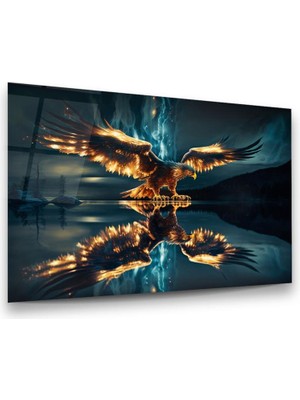 Glass Art Ateş Kartal Yatay Cam Tablo