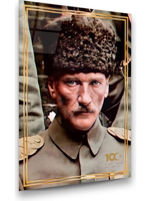 Glass Art 100. Yıl Özel Seri Atatürk Dikey Cam Tablo