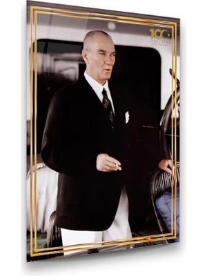 Glass Art 100. Yıl Özel Seri Atatürk Dikey Cam Tablo