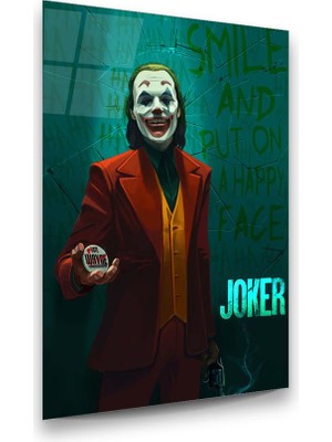 Glass Art Joker Dikey Cam Tablo