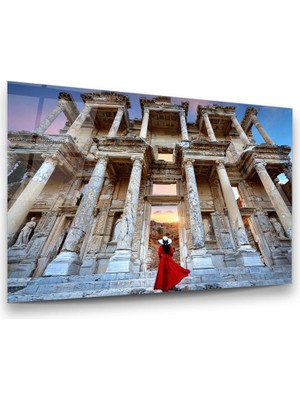 Glass Art Efes Antik Kent Yatay Cam Tablo