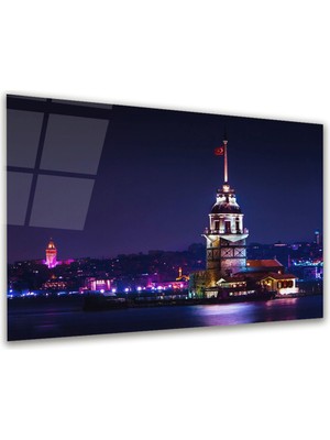 Glass Art Kız Kulesi Yatay Cam Tablo