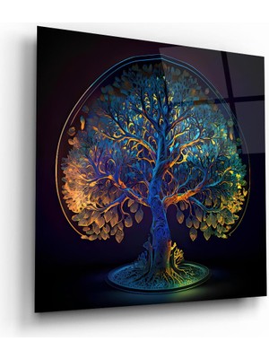 Glass Art Hayat Ağacı Kare Cam Tablo