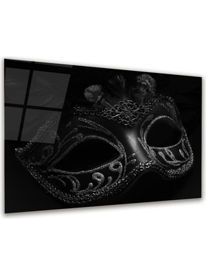 Glass Art Maske Foto Manipülasyon Yatay Cam Tablo