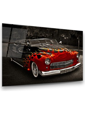 Glass Art Klasik Araba Yatay Cam Tablo