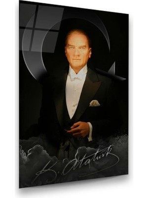 Glass Art Atatürk Dikey Cam Tablo