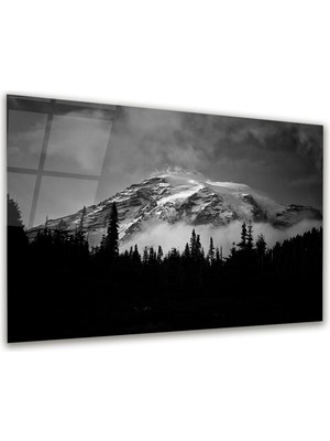 Glass Art Dağ Manzarası Foto Manipülasyon Yatay Cam Tablo