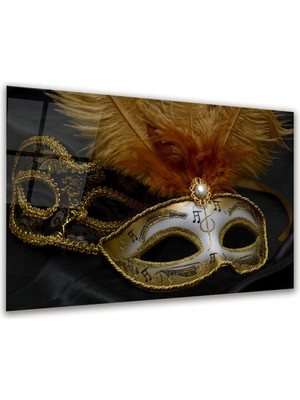 Glass Art Maske Foto Manipülasyon Yatay Cam Tablo