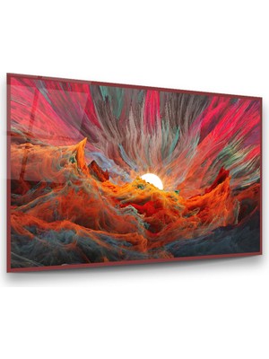 Glass Art Soyut Temalı Yatay Cam Tablo