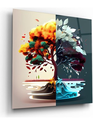 Glass Art Hayat Ağacı 5 Kare Cam Tablo