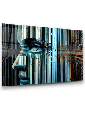 Glass Art Yapay Zeka Tasarım Yatay Cam Tablo