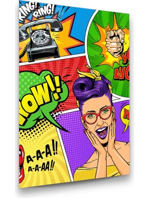 Glass Art Çizgi Roman Afişi Dikey Cam Tablo