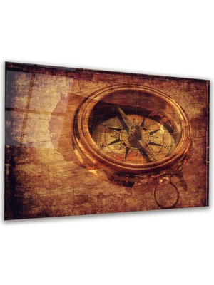 Glass Art Pusula Yatay Cam Tablo