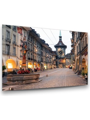 Glass Art Bern Saat Kulesi Yatay Cam Tablo