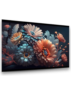 Glass Art Çiçek Buketi 2 Manipülasyon Yatay Cam Tablo