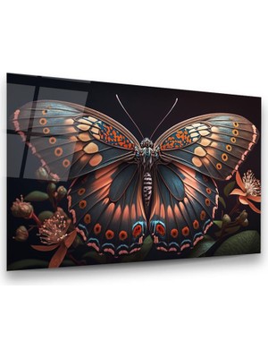 Glass Art Kelebek Yatay Cam Tablo