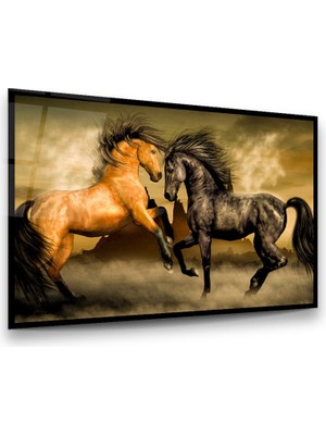Glass Art Atlar Yatay Cam Tablo