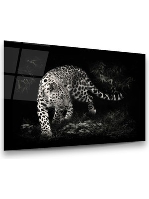 Glass Art Leopar Yatay Cam Tablo