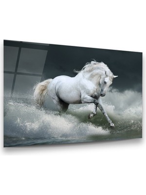 Glass Art Koşan At Yatay Cam Tablo