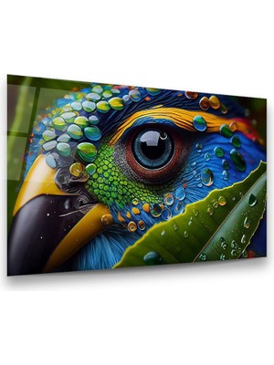 Glass Art Tropikal Papağan Yatay Cam Tablo
